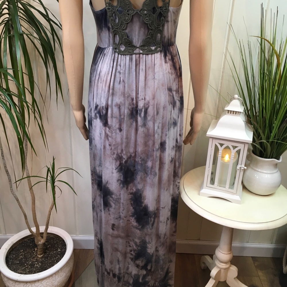 Sale TIE DYE CROCHET BACK MAXI DRESS ~ last 1 - Picture 5 of 11